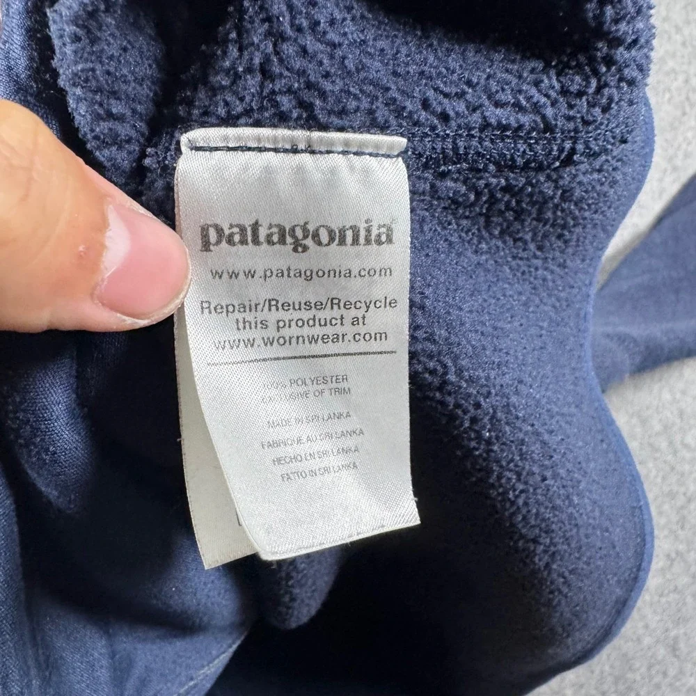Patagonia Better Sweater Mens Large Navy Blue Full Zip Fleece Jacket 25528 *